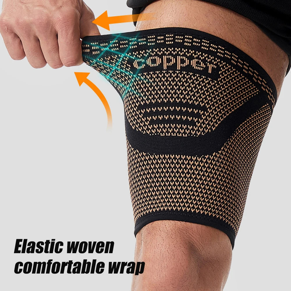 Anti-Slip Thigh Compression Sleeves for Sports