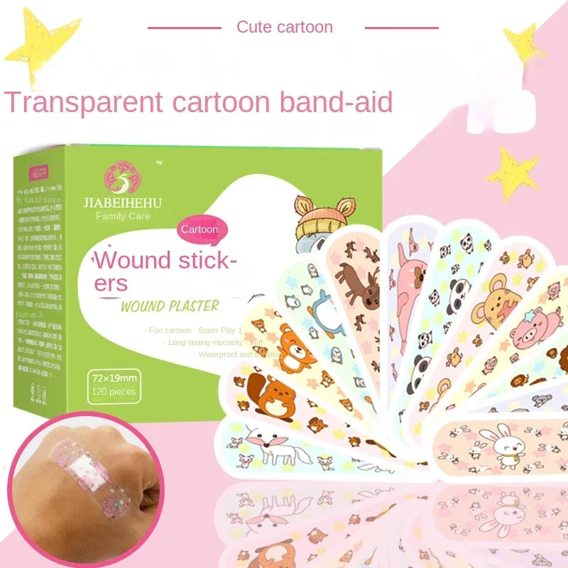 Kids’ Cartoon Adhesive Bandages, 100 Pack