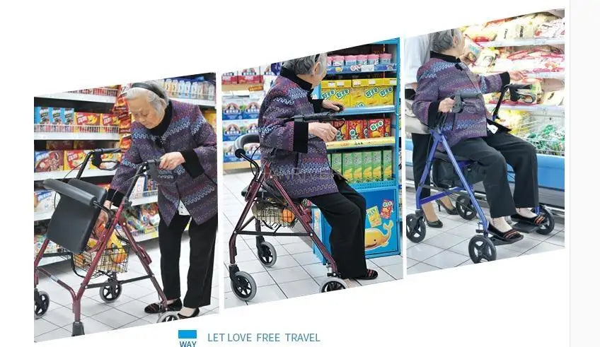 Folding Rollator with Adjustable Seat