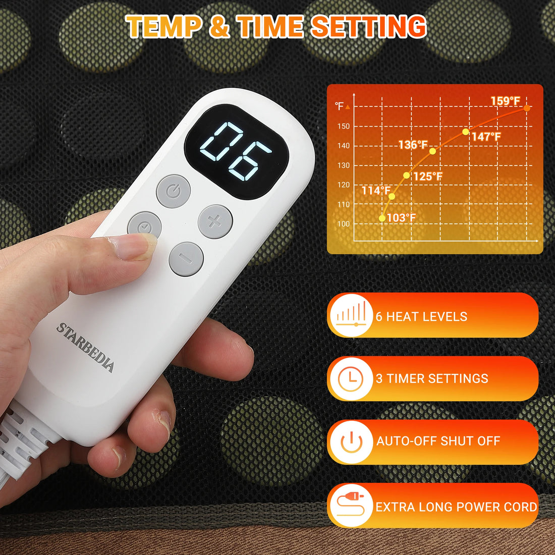 Electric Heating Pad with Timer and Auto Shut-Off