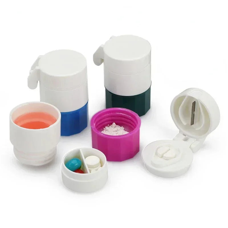 Portable Pill Splitter, Crusher and Storage Box