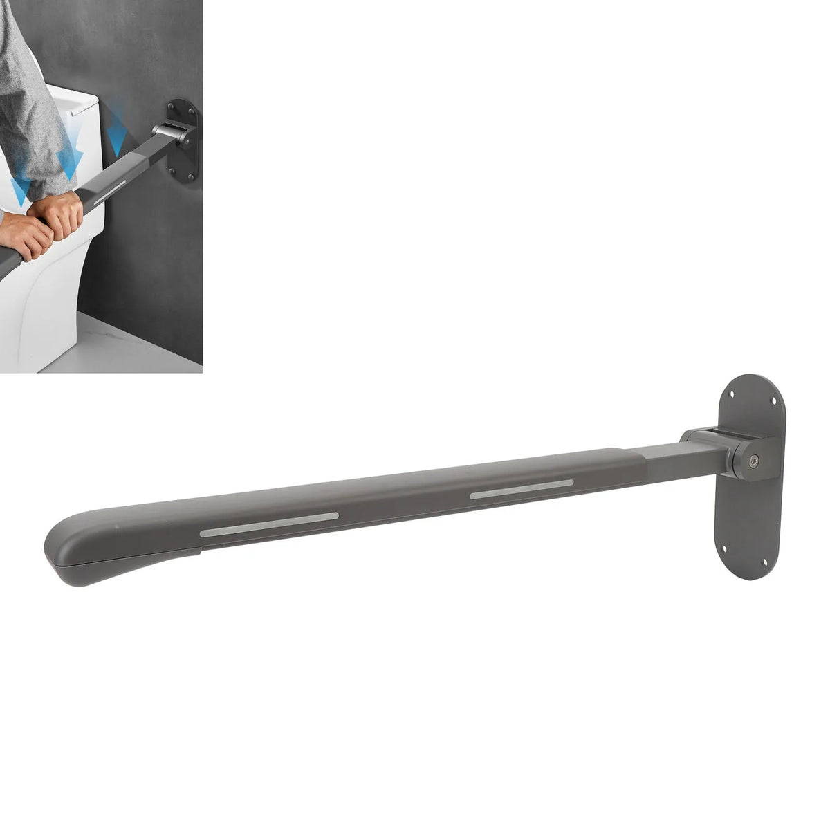 Foldable Flip-Up Toilet Grab Bar