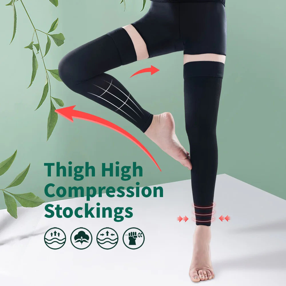 Footless Thigh-High Compression Stockings, 23–32 mmHg