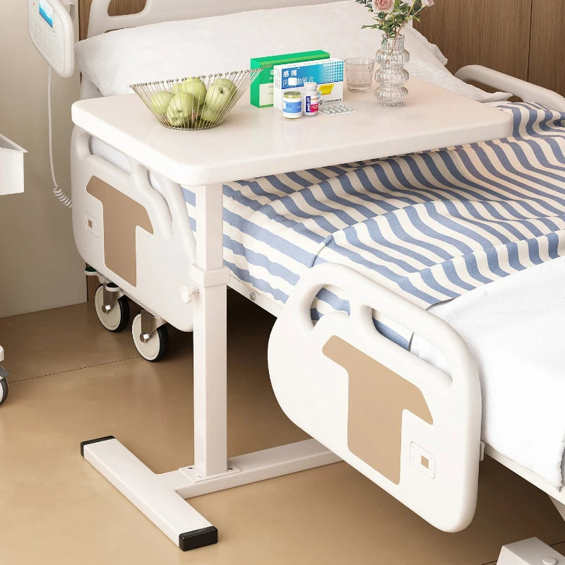 Adjustable Folding Overbed Table with Wheels