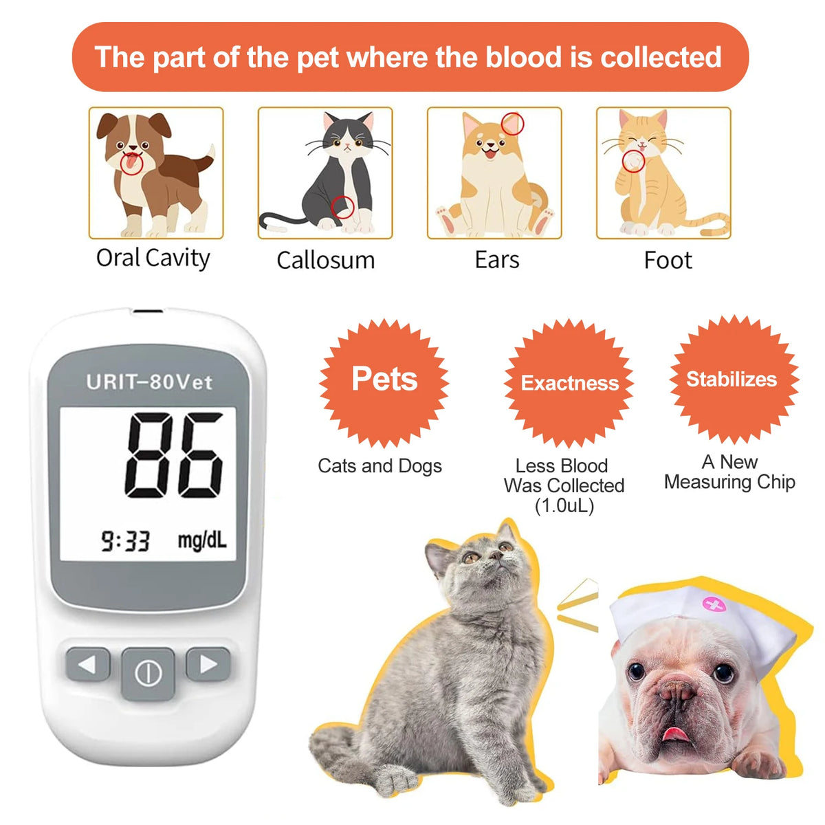 Pet Glucose Monitoring Kit for Dogs and Cats