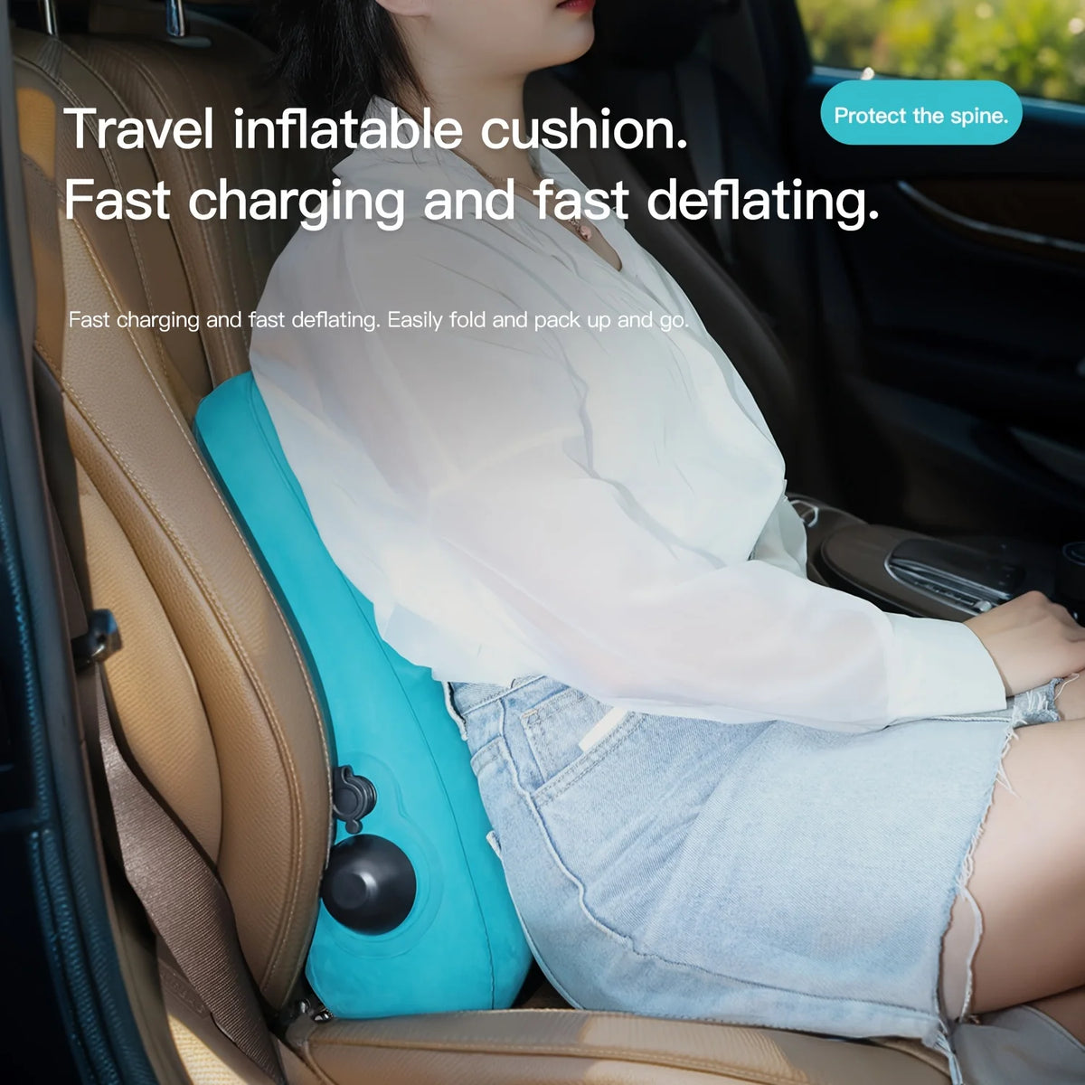 Inflatable Lumbar Support Pillow for Travel