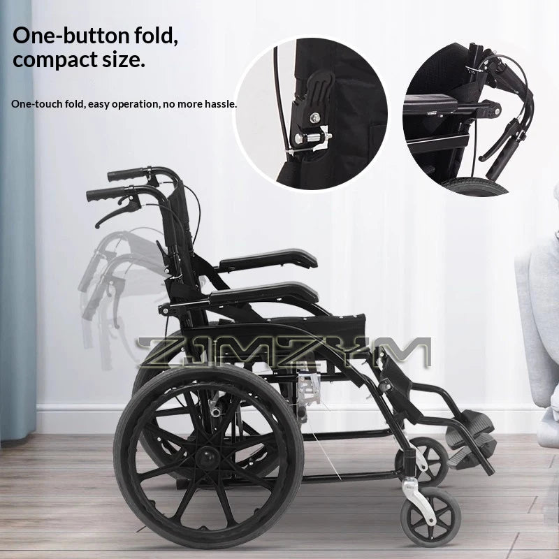 Foldable Manual Wheelchair with Armrests