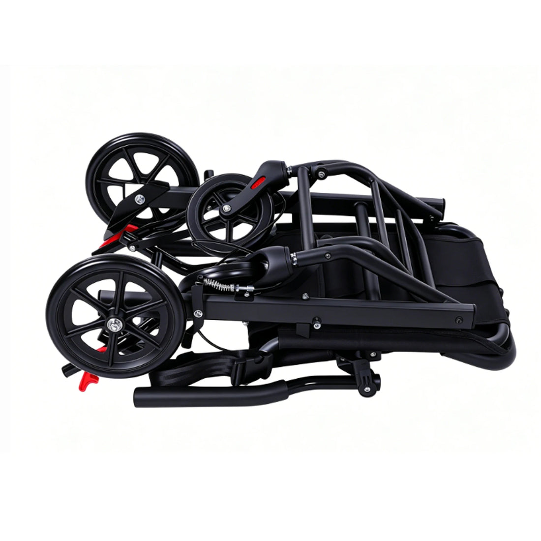 Folding Transport Chair with Brakes and Safety Belt