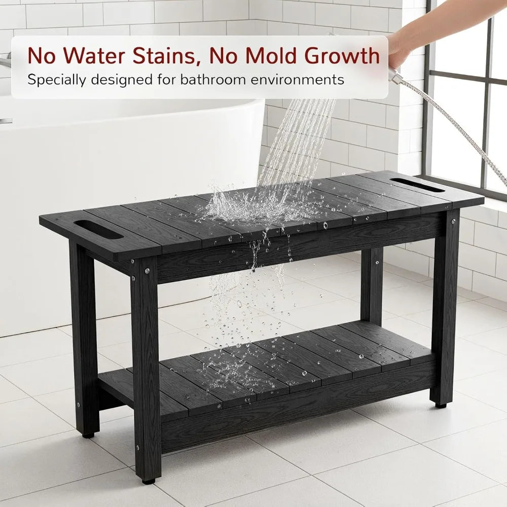 30-Inch Waterproof Non-Slip Shower Bench