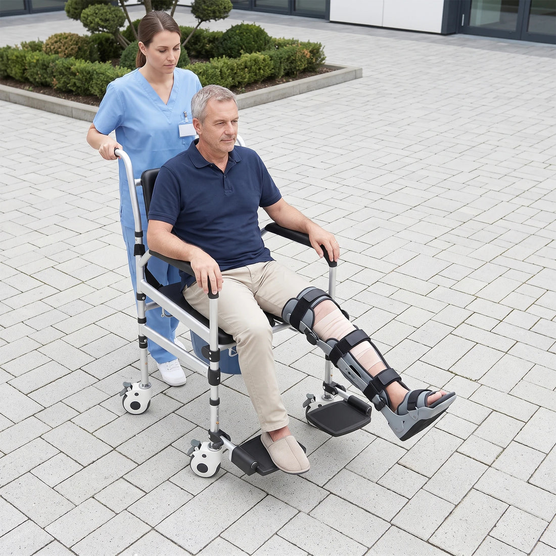 Folding Shower Chair with Wheels