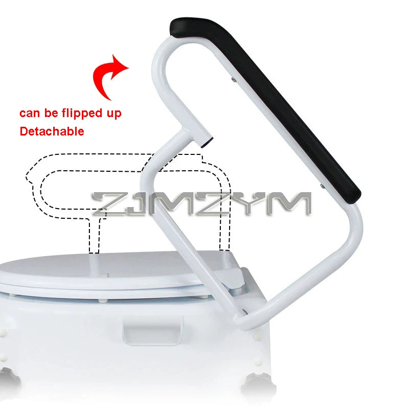Toilet Height Enhancer with Handrails
