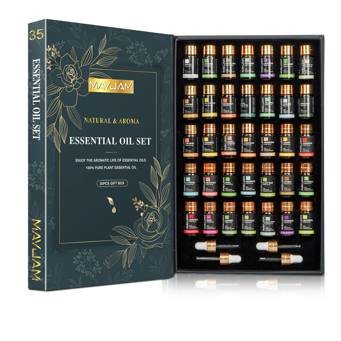 35-Piece Essential Oil Set for Diffusers and Home Use