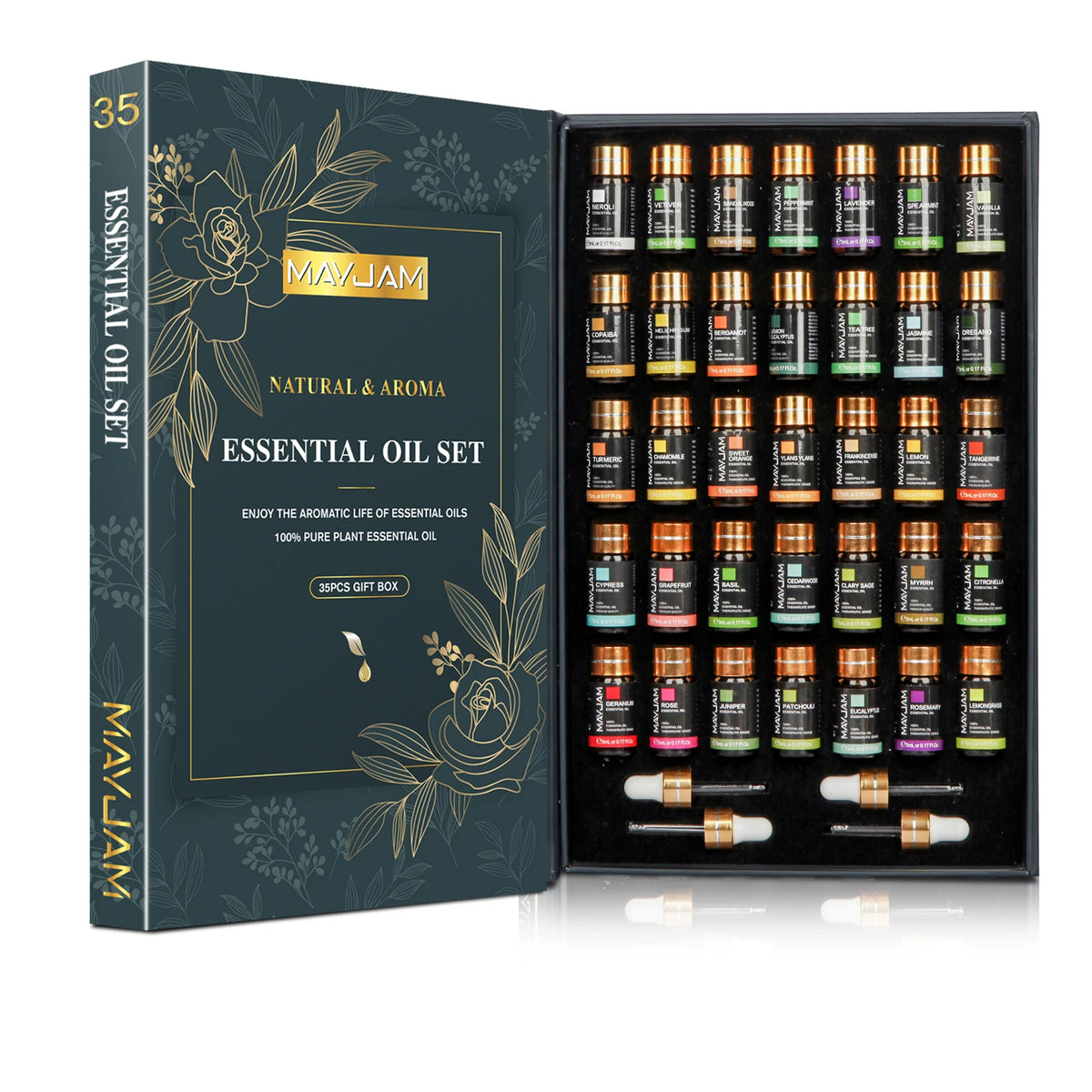 35-Piece Essential Oil Set for Diffusers and Home Use