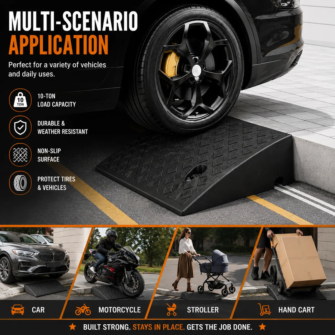 Rubber Curb Ramps, 2-Pack