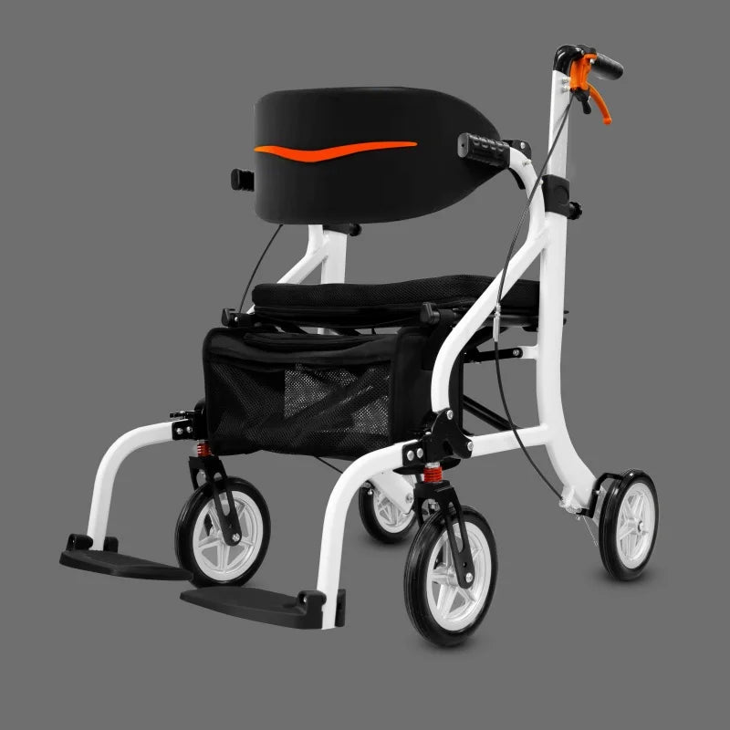 Folding Four-Wheel Rollator Shopping Cart