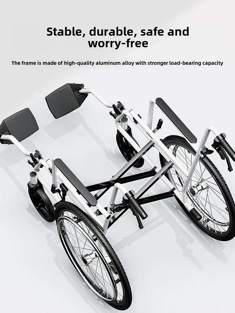 Compact Foldable Manual Travel Wheelchair
