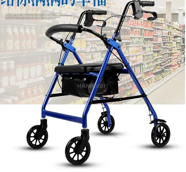 Folding Rollator with Adjustable Seat