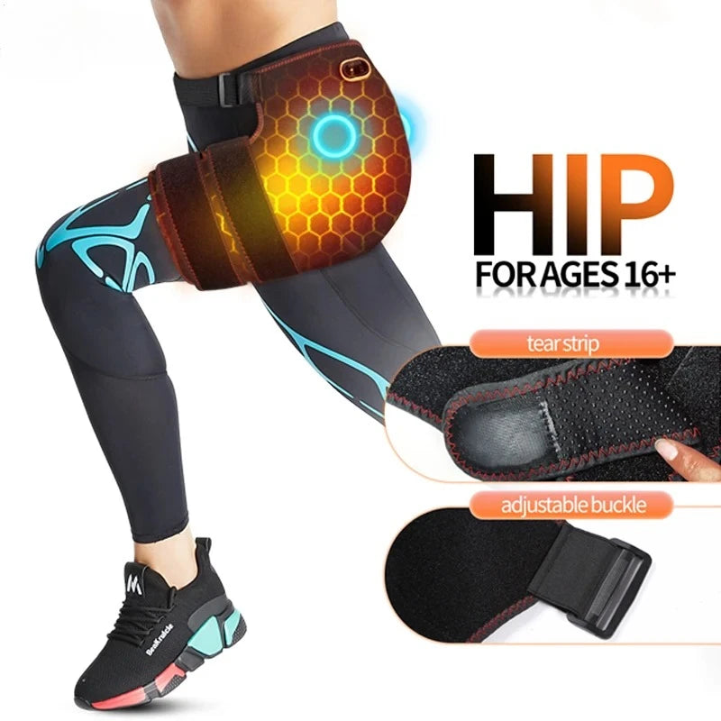Cordless Heated Hip Support Brace with Massage