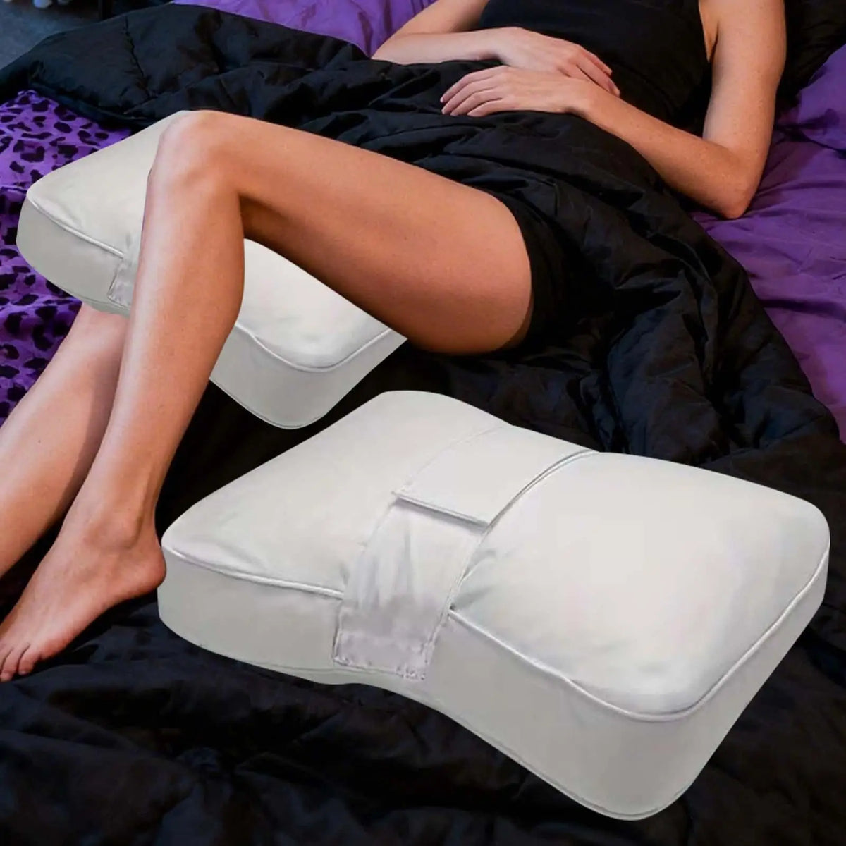 Knee Pillow for Side Sleepers with Adjustable Strap