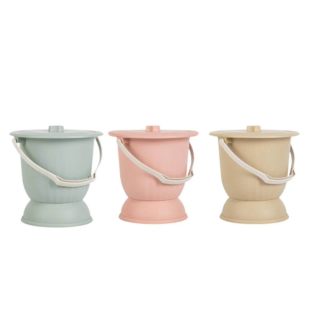 Portable Bedside Commode Bucket with Lid and Handle