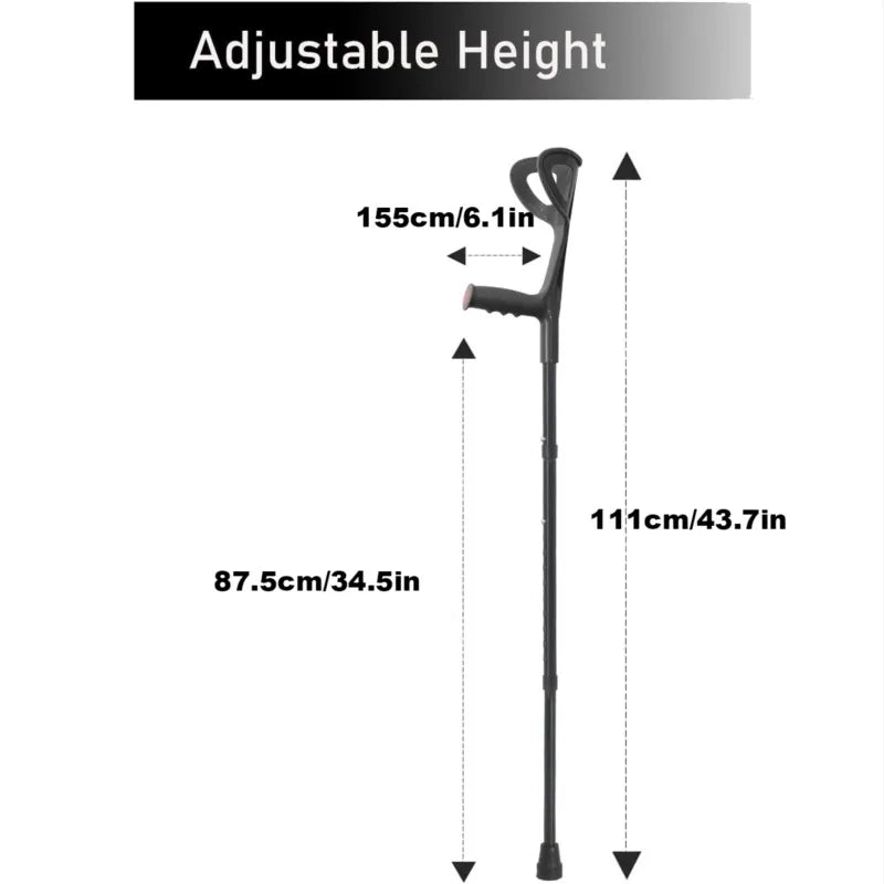 Adjustable Forearm Crutch with Rubber Tip