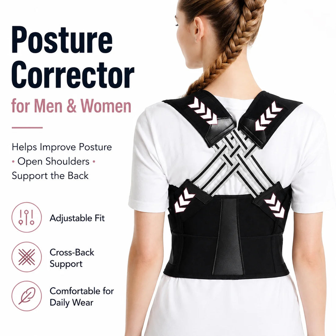 Adjustable Posture Corrector with Waist Belt