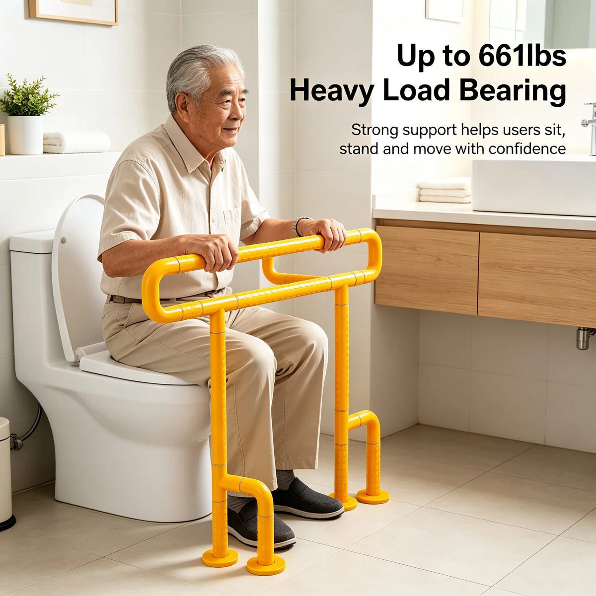 Bathroom Grab Bar Rail with Anti-Slip Grip