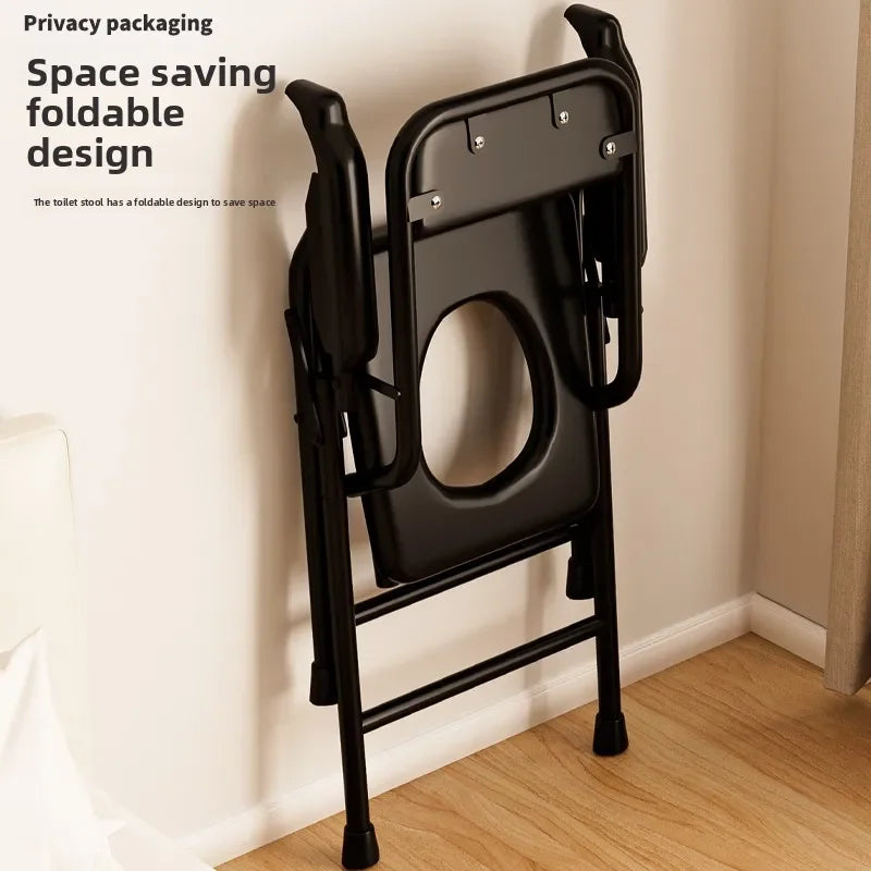 Foldable Bedside Commode with Armrests