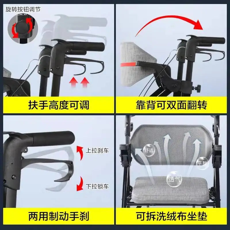 Foldable Hand-Push Assisted Walking Aid