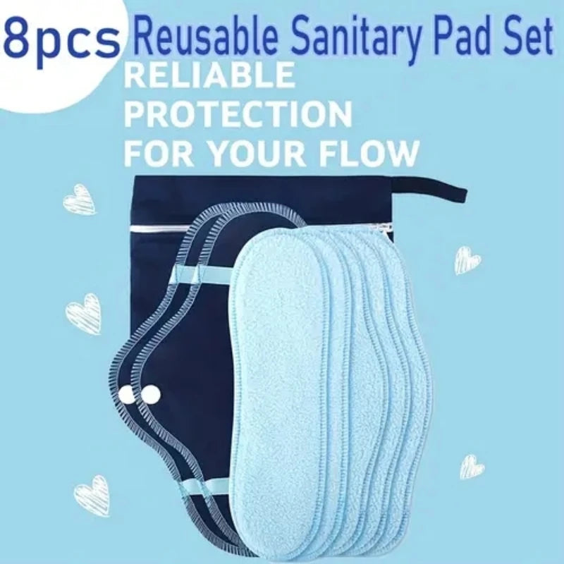 Reusable Washable Pads, Set of 8