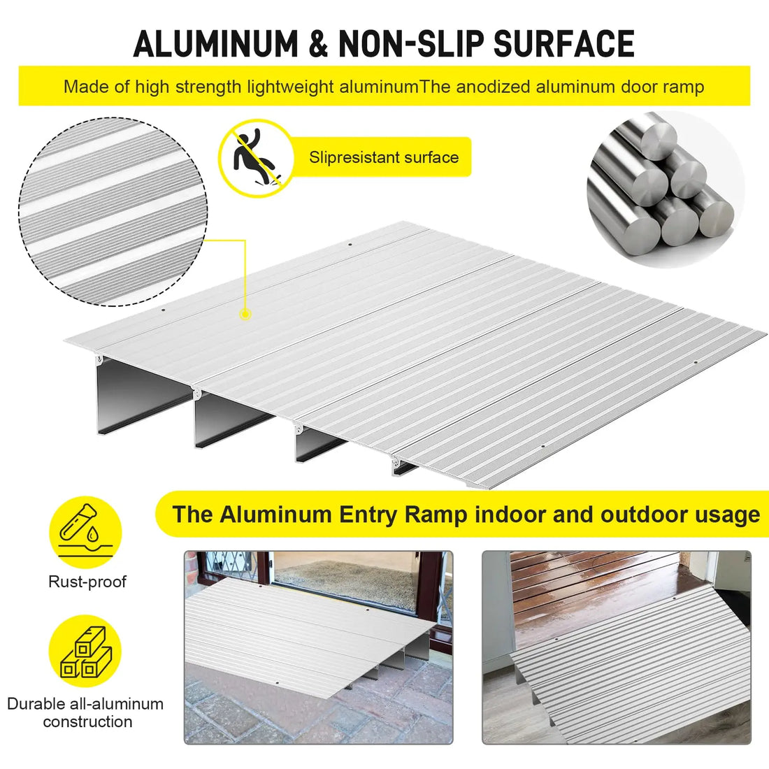 Aluminum Wheelchair Doorway Threshold Ramp