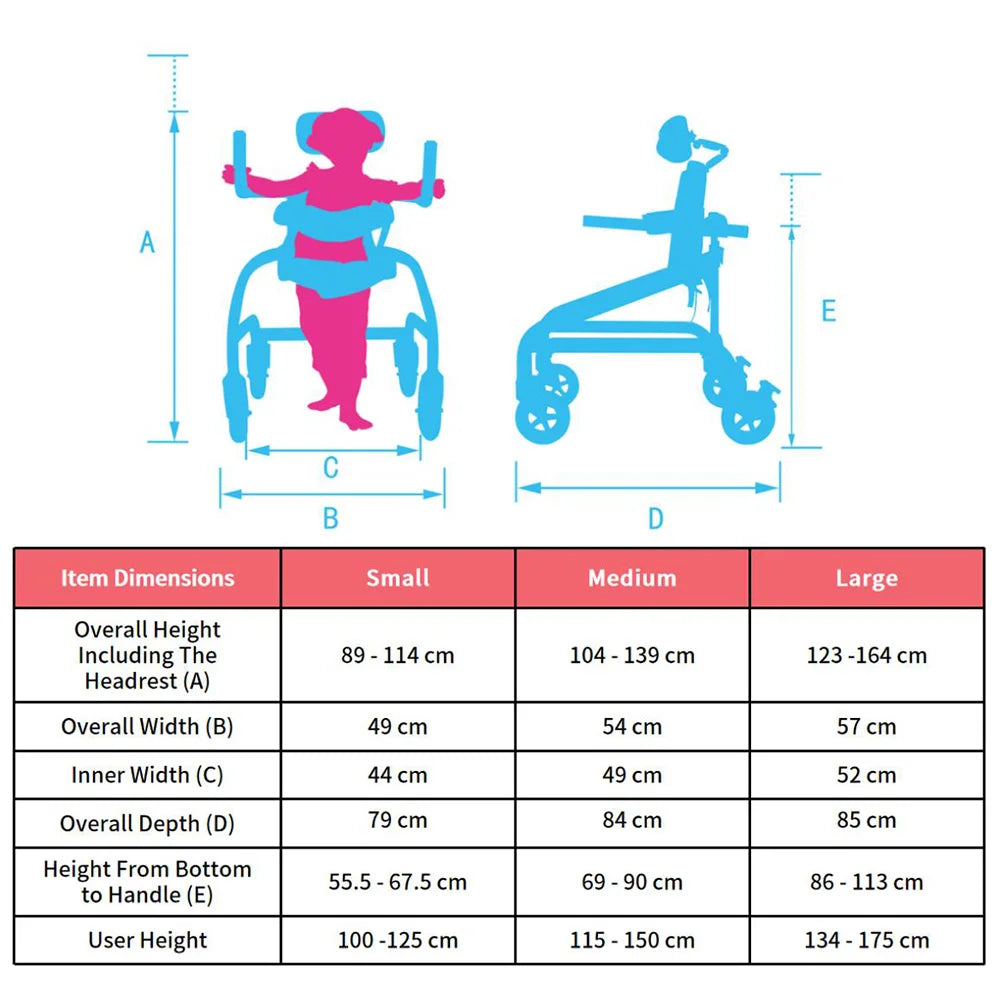 Adjustable Pediatric Gait Trainer Walker