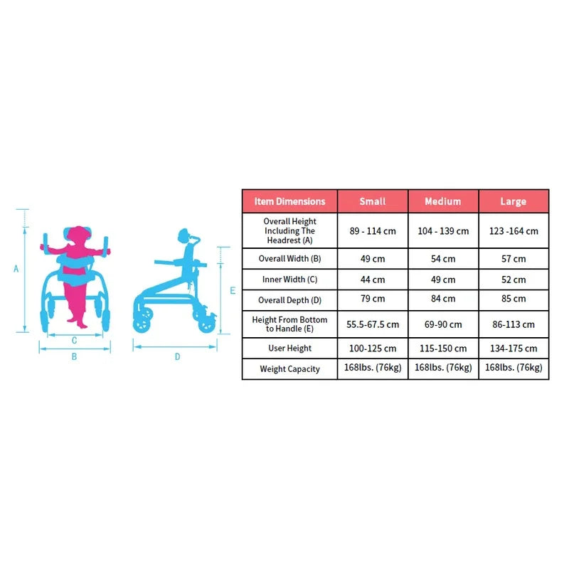 Adjustable Pediatric Gait Trainer Walker