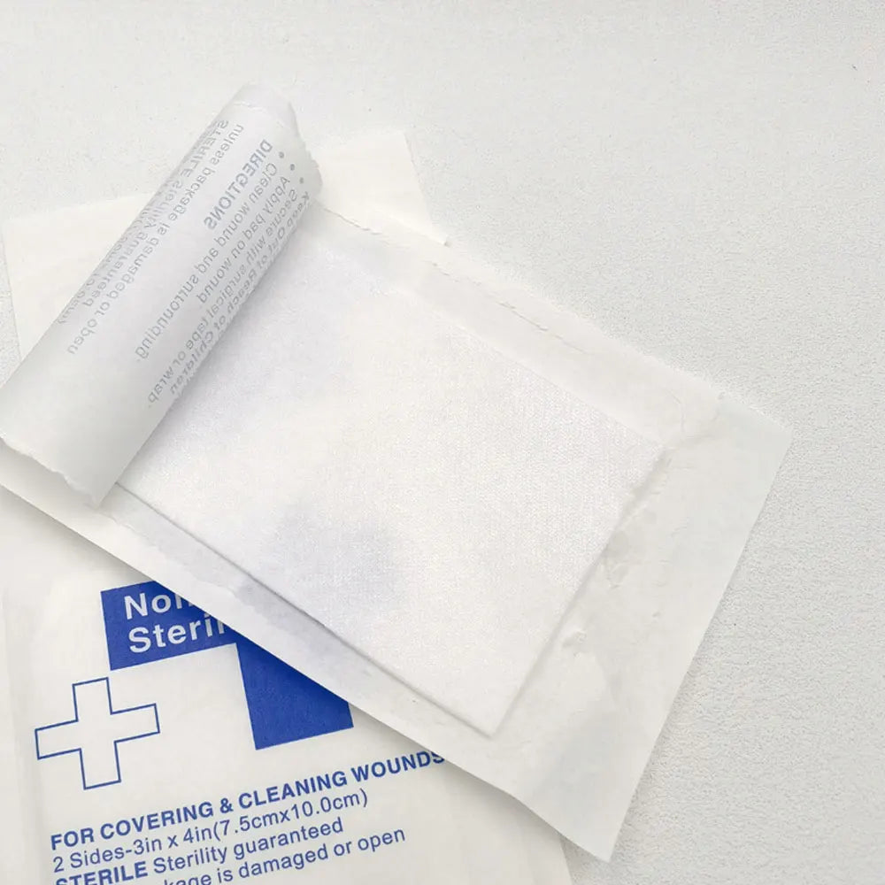 Sterile Cotton Gauze Pads, Waterproof Non-Adherent, 5 x 7.6 cm