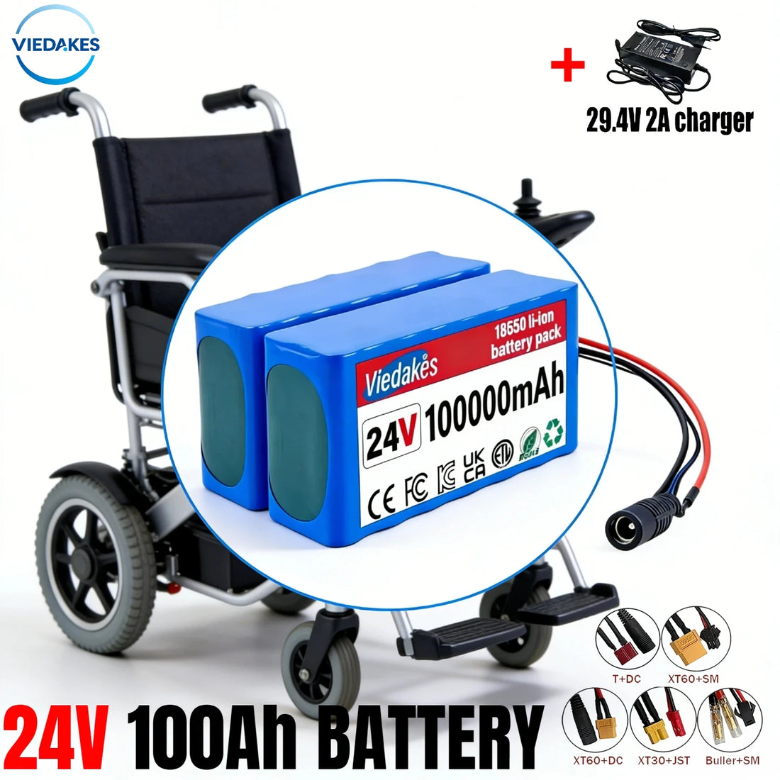 24V Lithium-Ion Wheelchair and Scooter Battery