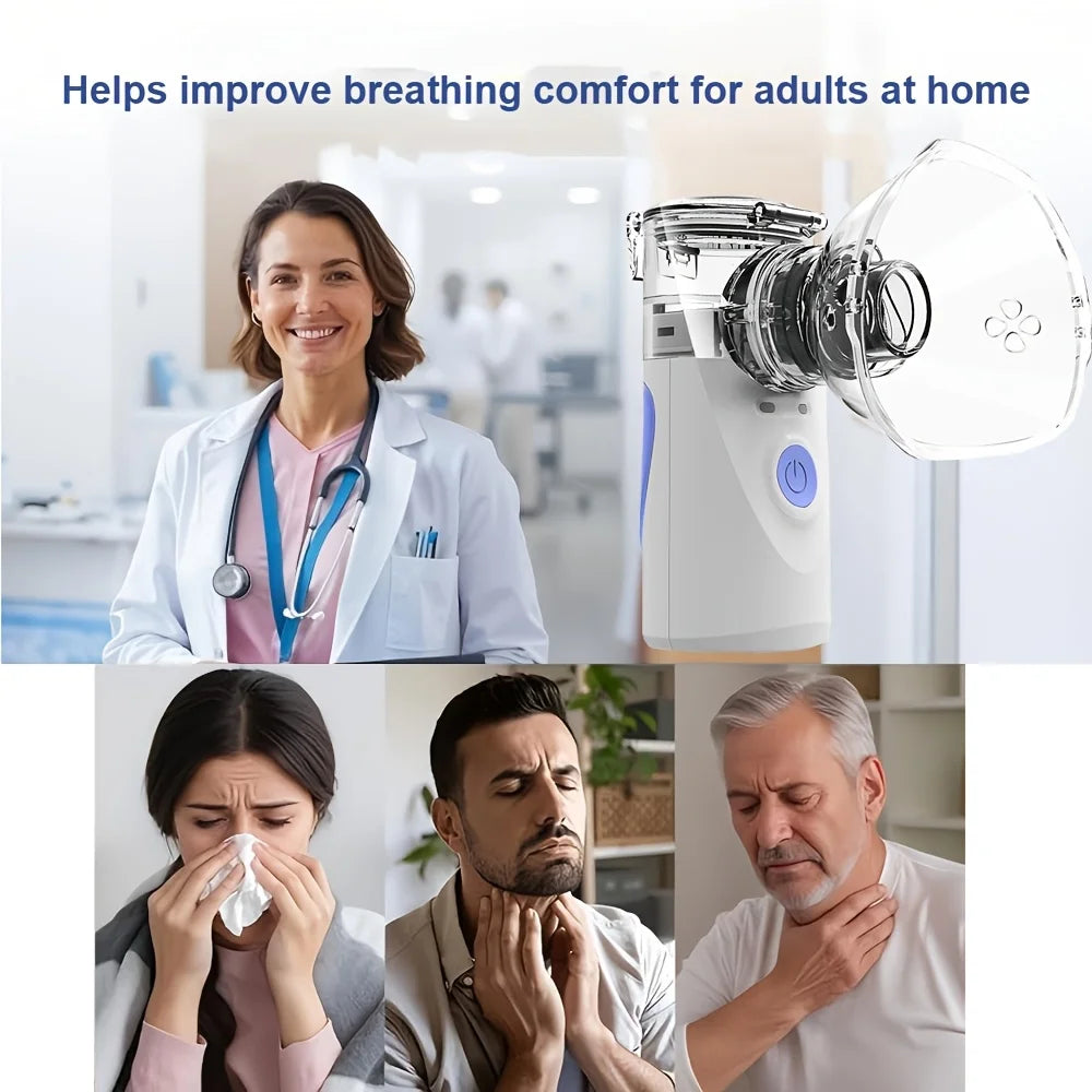 Portable Mesh Nebulizer with Adult Mask and Mouthpiece
