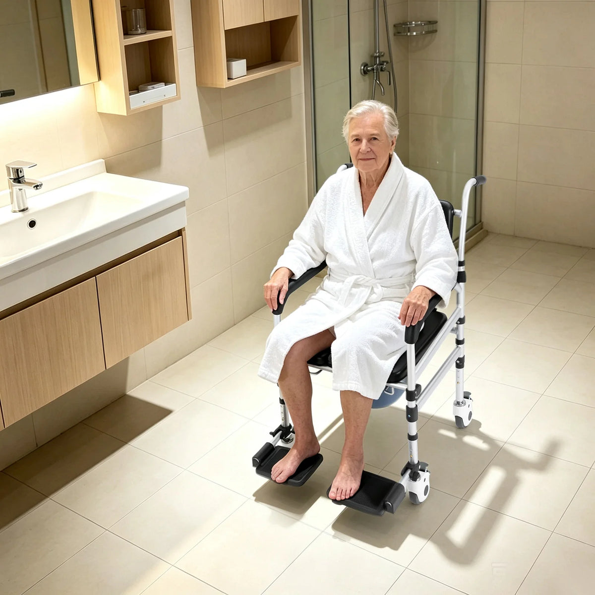 Folding Shower Chair with Wheels