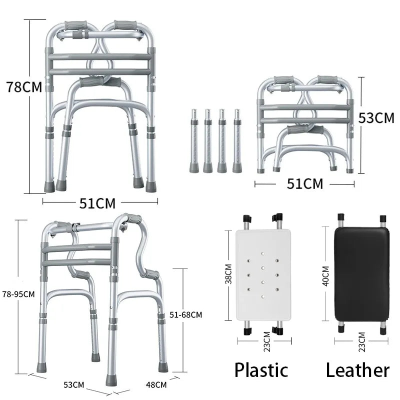 Foldable Walking Aid with Seat