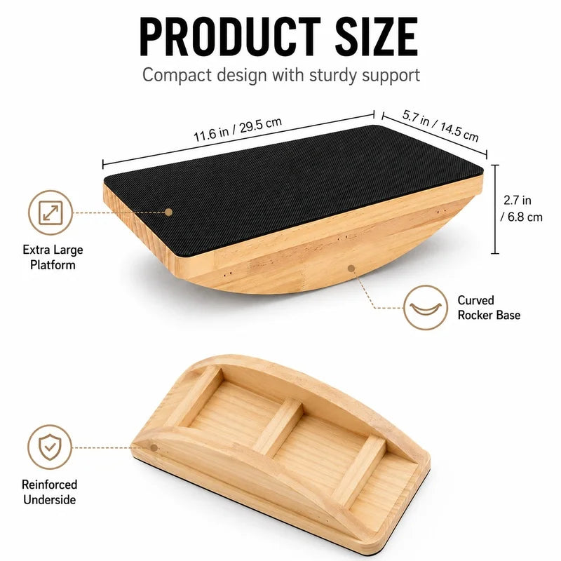 Walnut Anti-Slip Balance Board