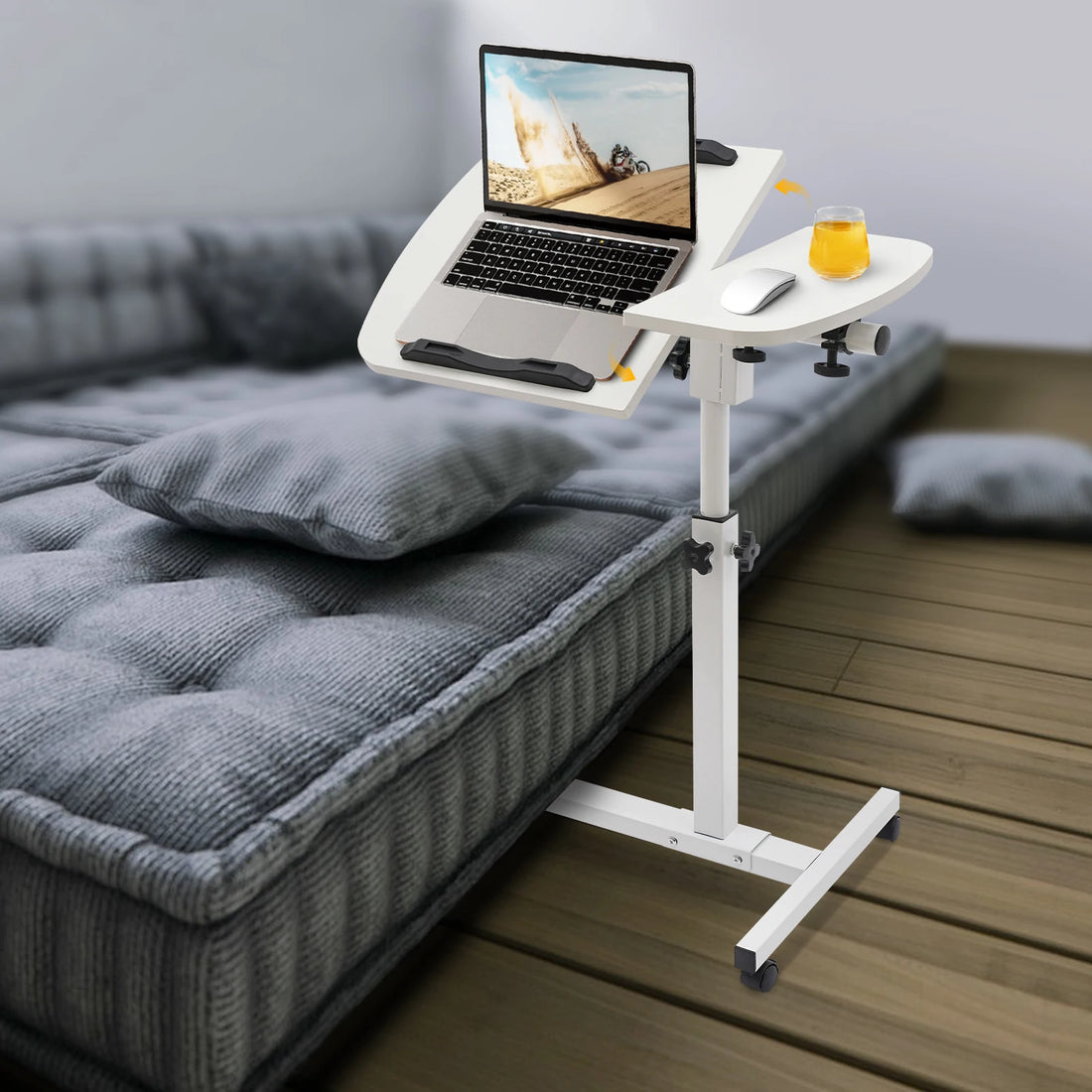 Adjustable Laptop Desk Stand with Lockable Wheels