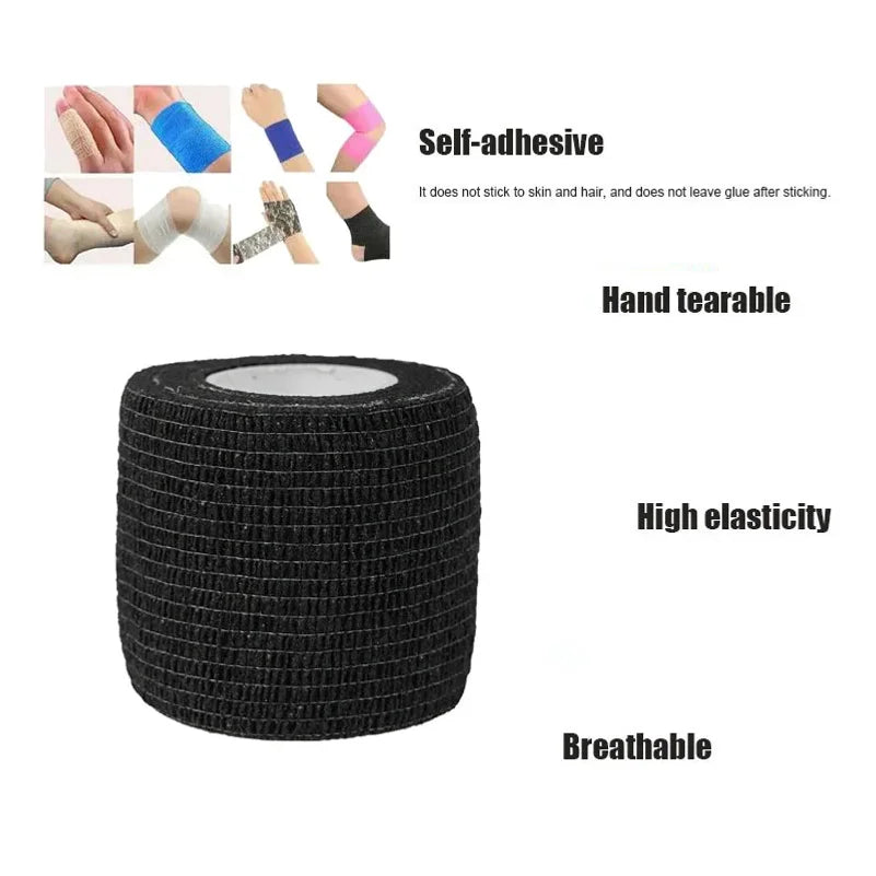 3-Piece Black Self-Adhesive Bandages