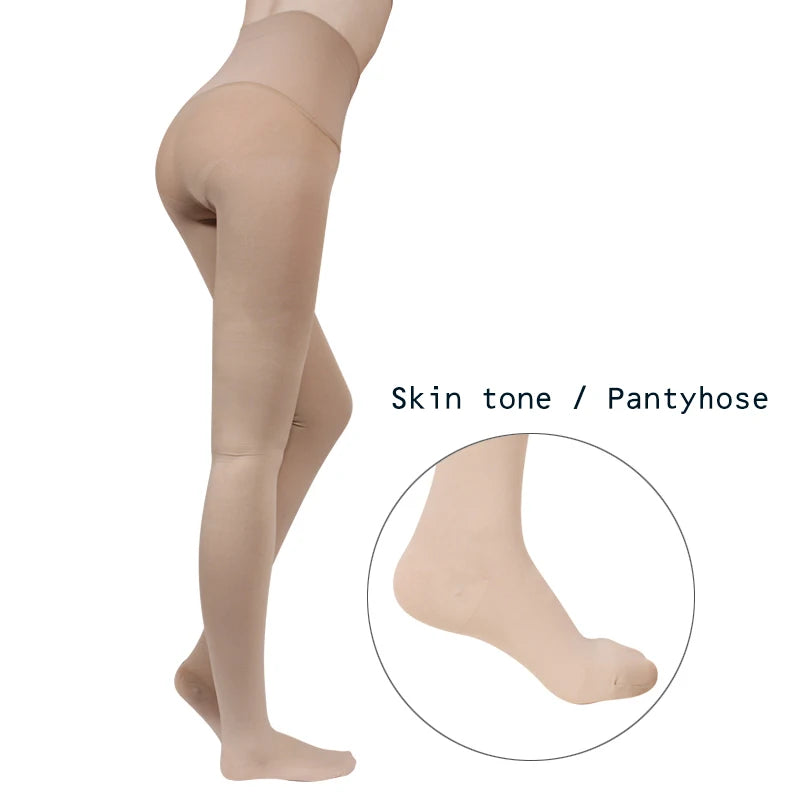 High-Waist Compression Pantyhose, 20–30 mmHg