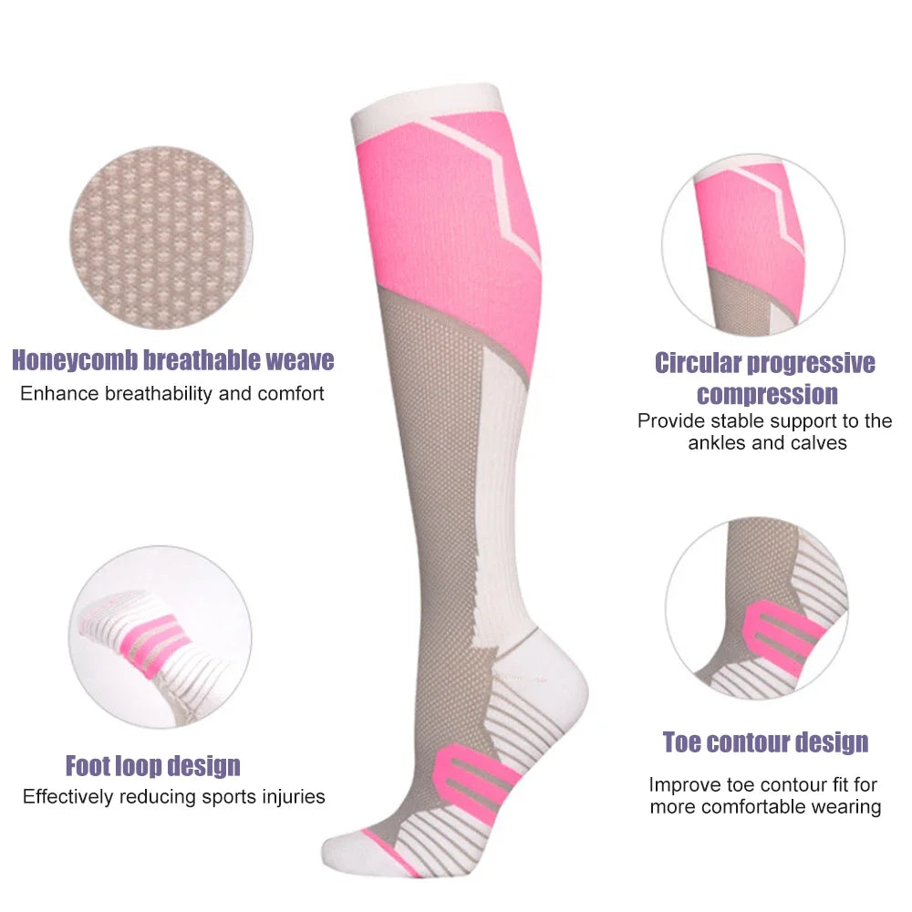 Knit Compression Sport Socks, One Pair