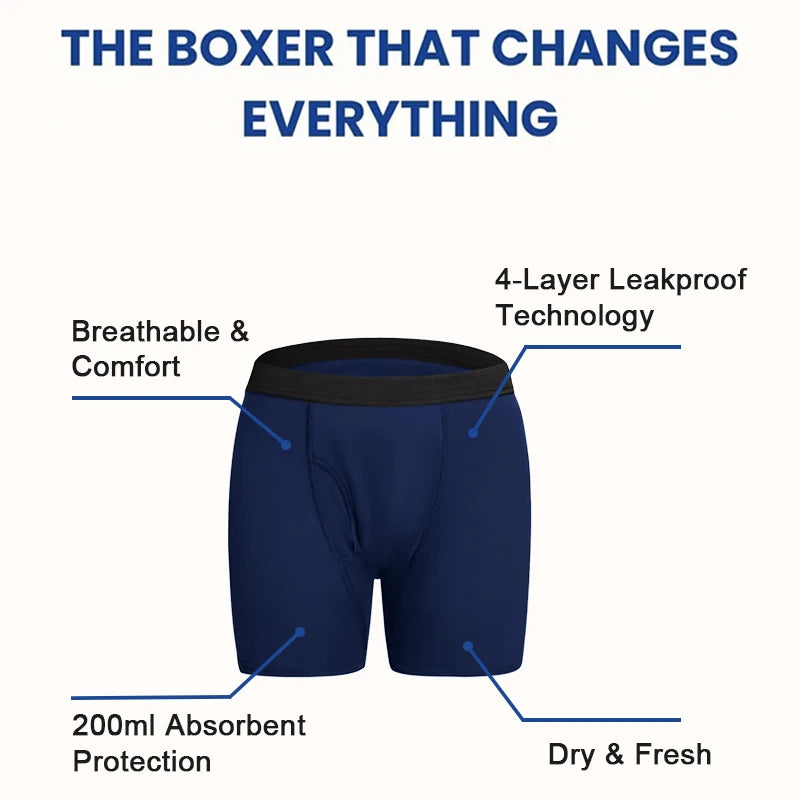Men's Overnight Incontinence Boxer Briefs, 5-Pack
