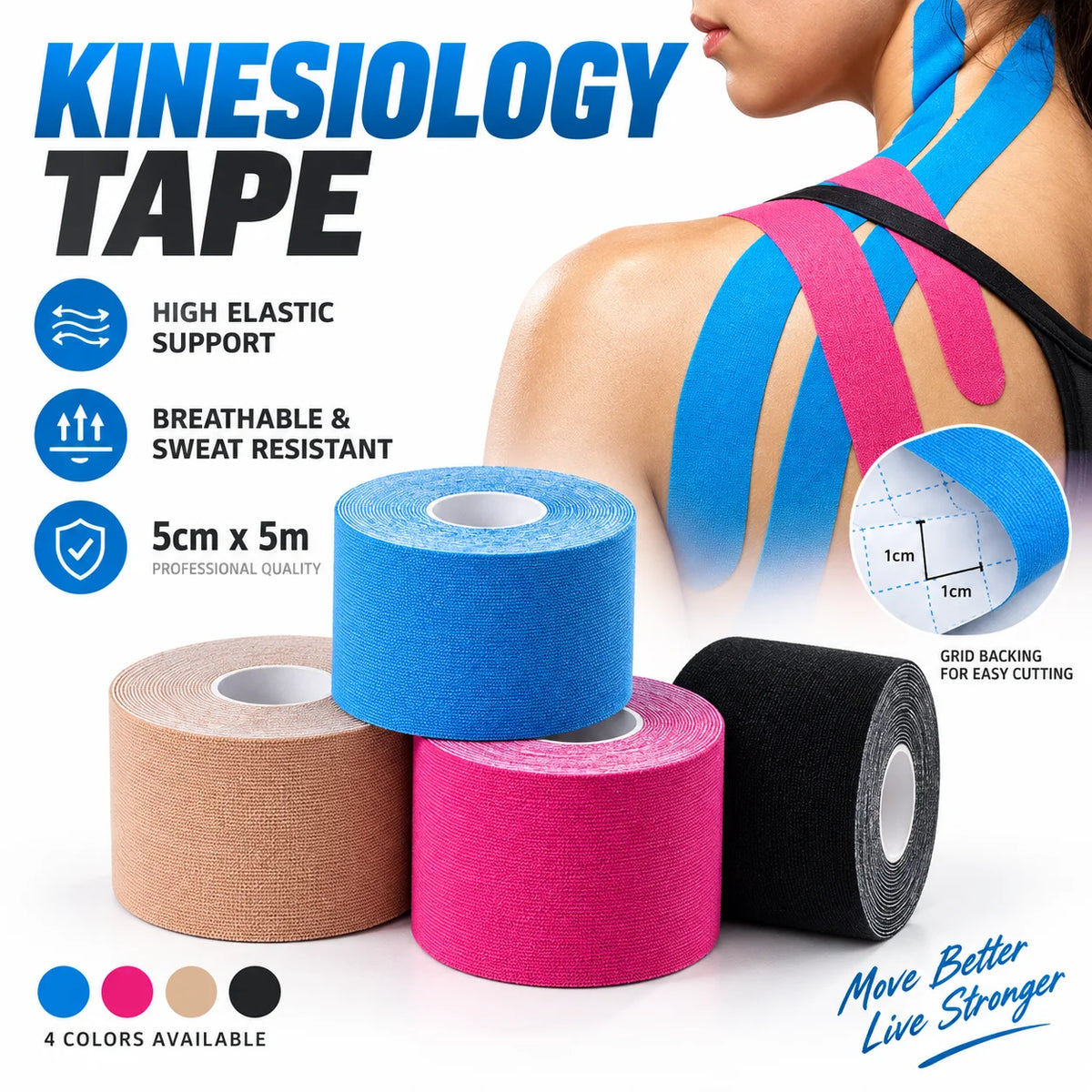 Elastic Kinesiology Tape for Fitness