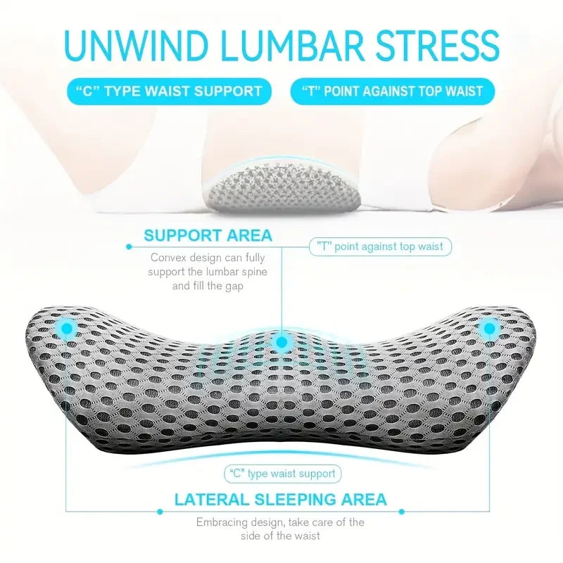 Memory Foam Lumbar Pillow for Car or Office Chair