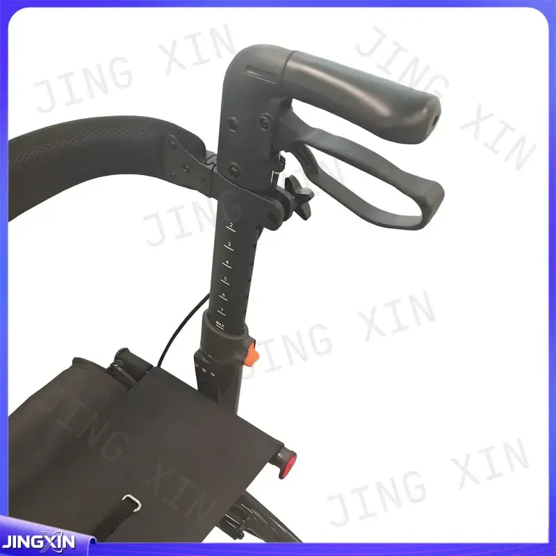 Four-Wheel Rollator with Seat and Storage Bag