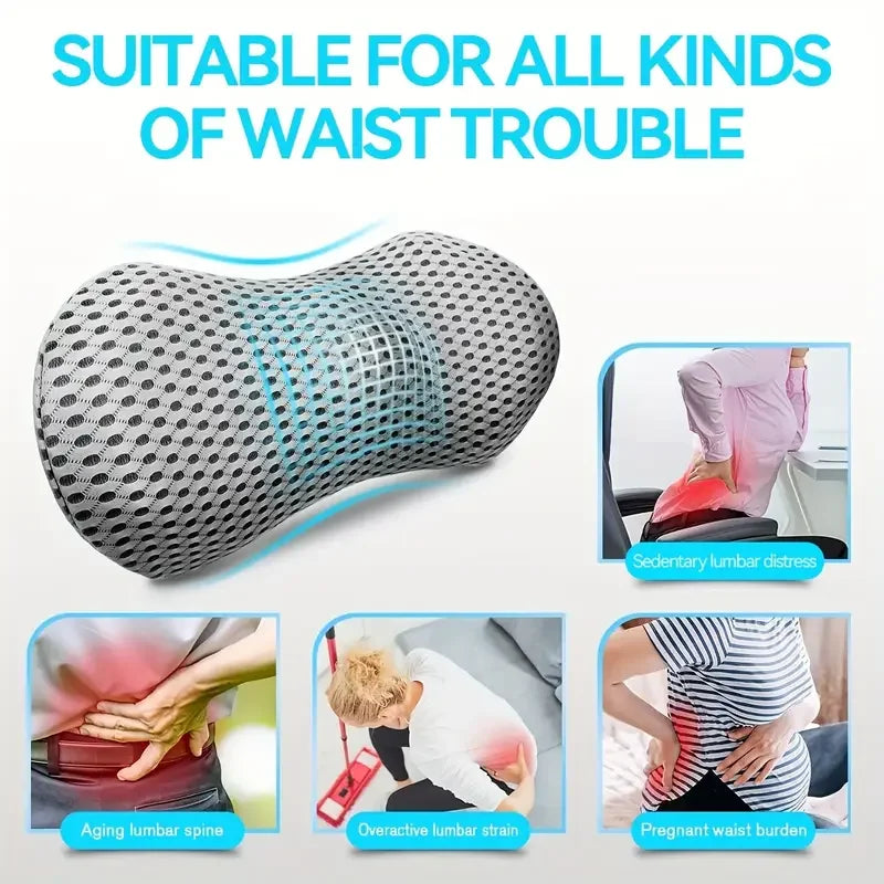 Memory Foam Lumbar Pillow for Car or Office Chair