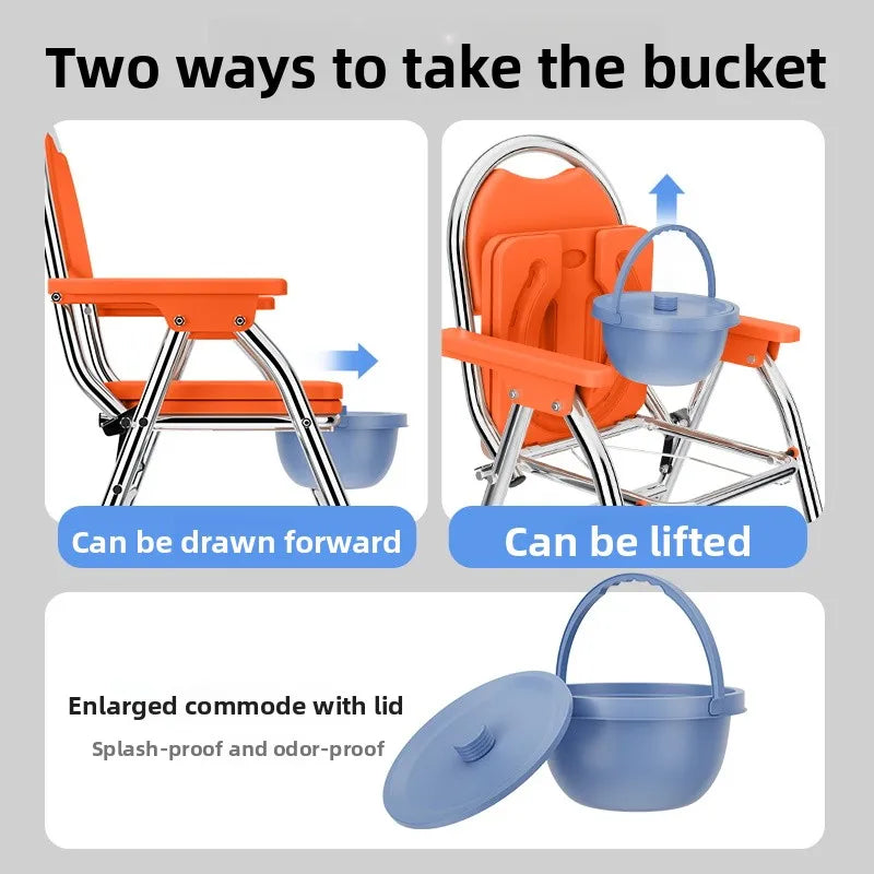 Bedside Commode with Padded Seat and Backrest