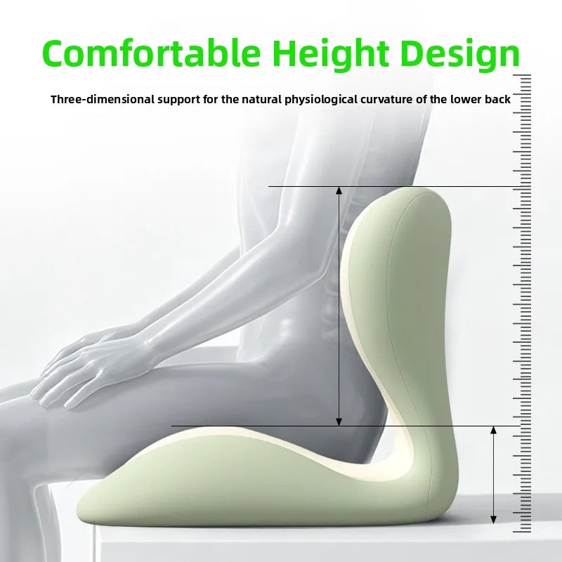 Memory Foam Seat Cushion Wedge with Lumbar Support, Anti-Slip
